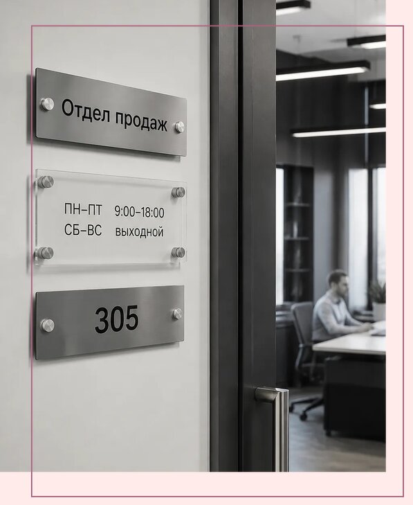 Офисные таблички на дверь в Ульяновске по цене от 5040 р. | Аванза-Улн